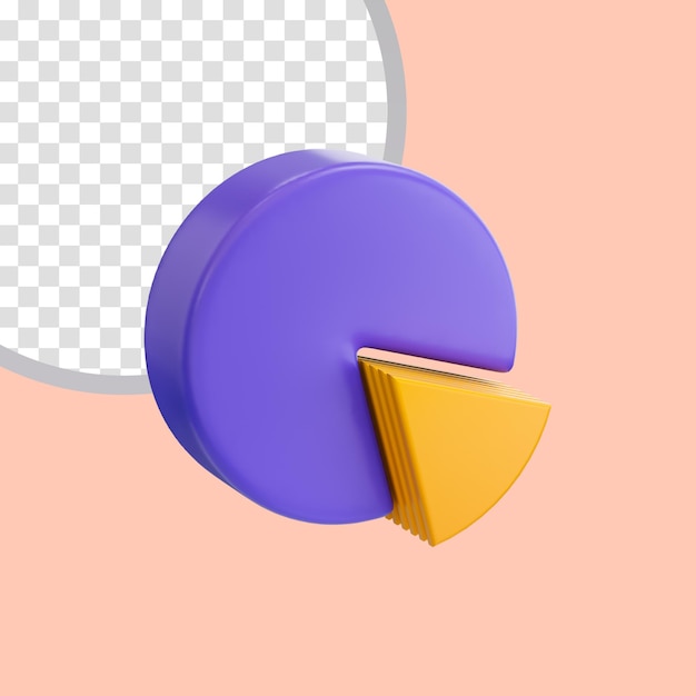 cartoon look business pie chart icon 3d render concept for analyzing marketing investment