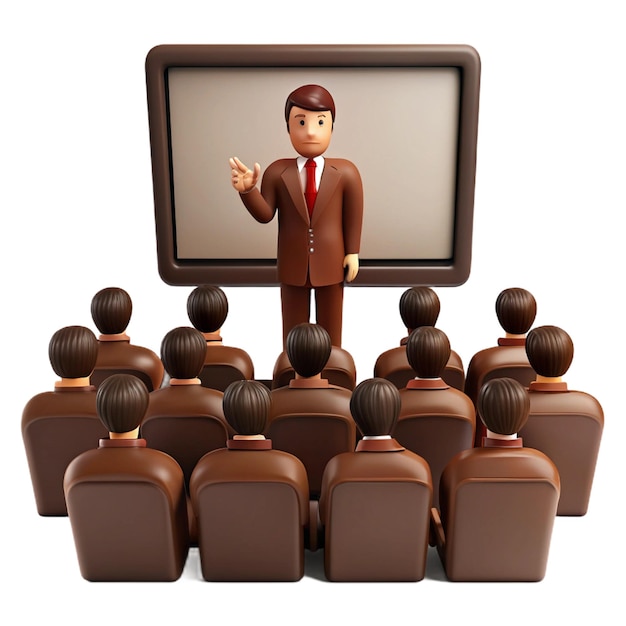 a cartoon of a man in front of a tv with a man pointing at the screen