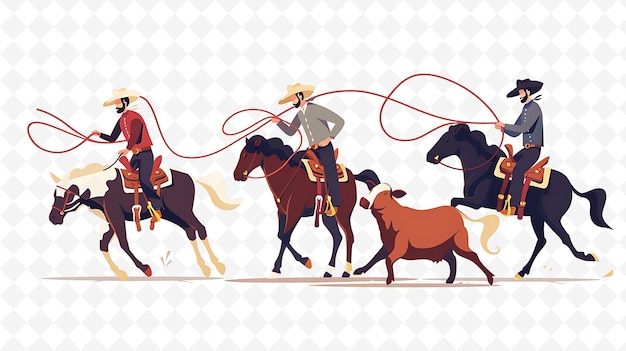 a cartoon of a man on a horse with a lasso on his head