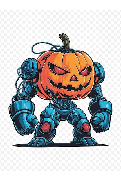 a cartoon of a monster with a pumpkin on its face