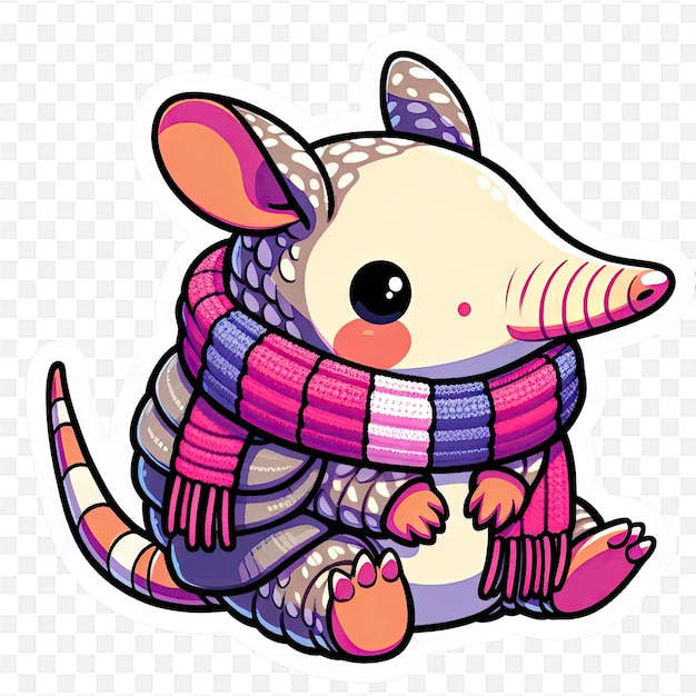 PSD a cartoon mouse with a scarf that says a mouse