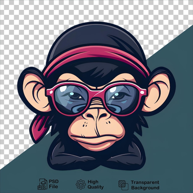 Cartoon Ninja Monkey with Black Helmet and Glasses Digital Art