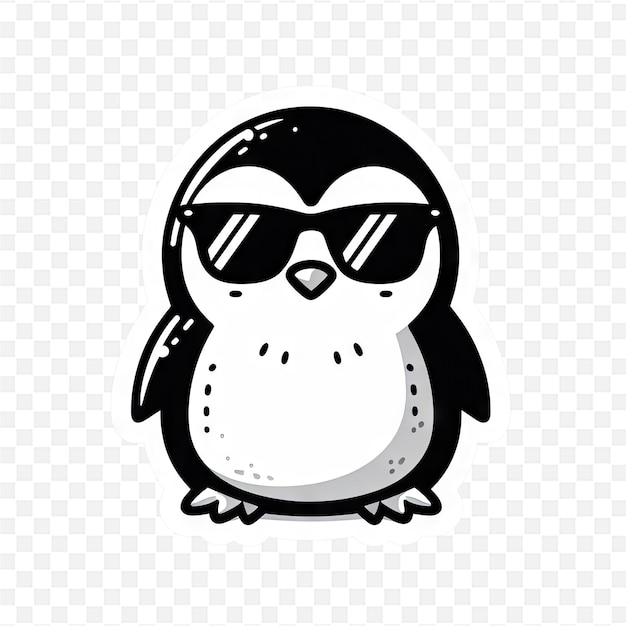 a cartoon of a penguin wearing sunglasses