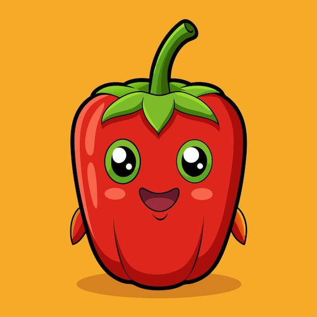 PSD cartoon pepper without background vegetables cartoon