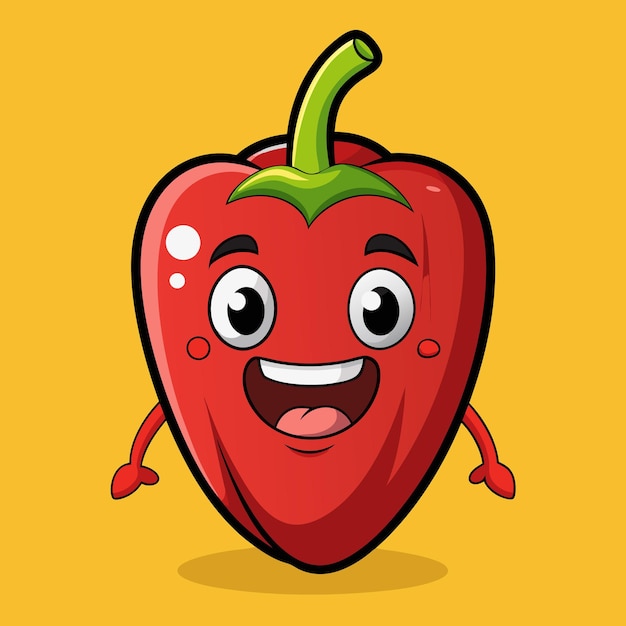 PSD cartoon pepper without background vegetables cartoon