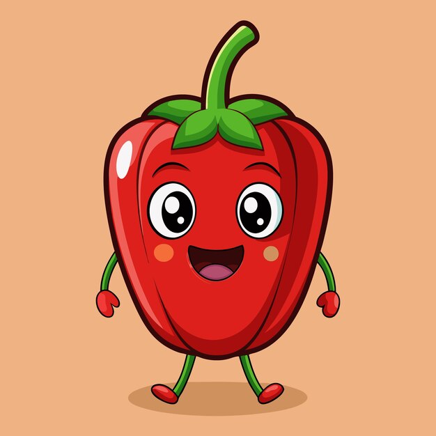 PSD cartoon pepper without background vegetables cartoon