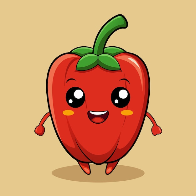 cartoon pepper without background vegetables cartoon