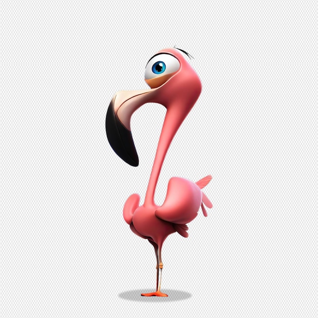 cartoon pink flamingo 3d