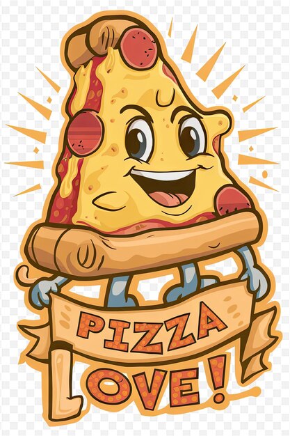 PSD a cartoon of pizza with a pizza on it and a pizza on the top