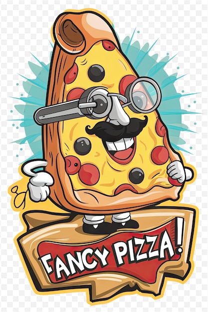 PSD a cartoon of pizza with a pizza on it