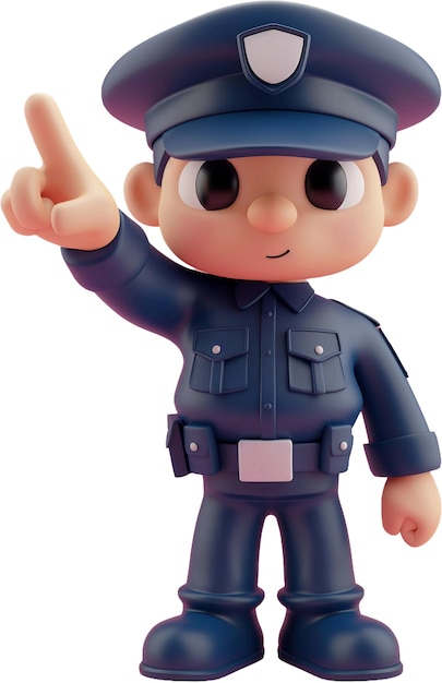 PSD a cartoon of a police character pointing at the viewer