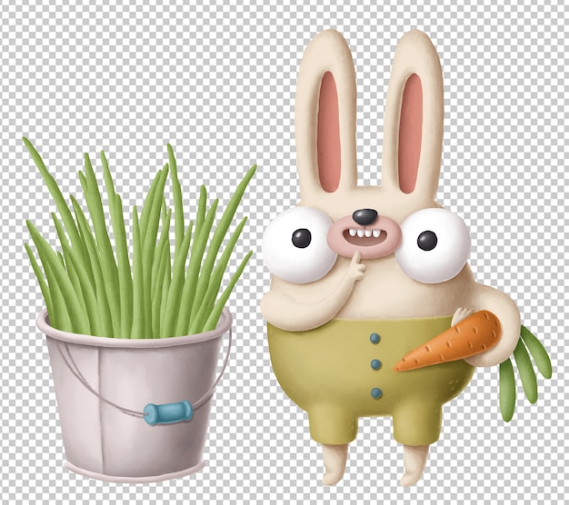 Cartoon rabbit with carrot