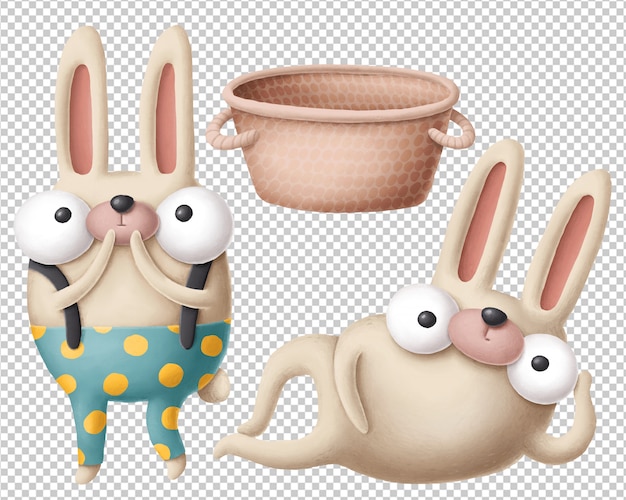 Cartoon rabbits clipart