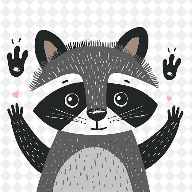 PSD a cartoon of a raccoon that says quot racco quot