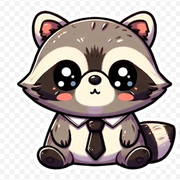 a cartoon of a raccoon with a shirt that says hello kitty