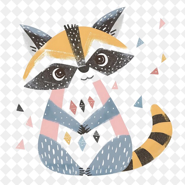 a cartoon of a raccoon with a striped shirt and a striped raccoon