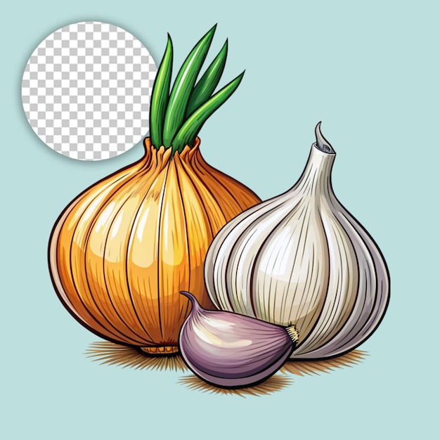 PSD cartoon red shallot isolated on transparent background