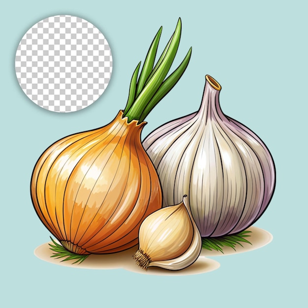 PSD cartoon red shallot isolated on transparent background