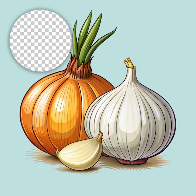 Cartoon red shallot isolated on transparent background