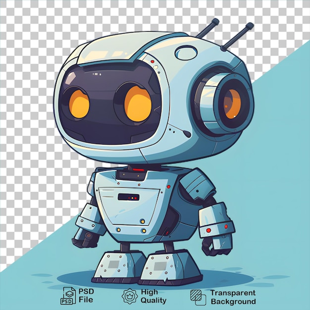 PSD a cartoon of a robot png on transparent background