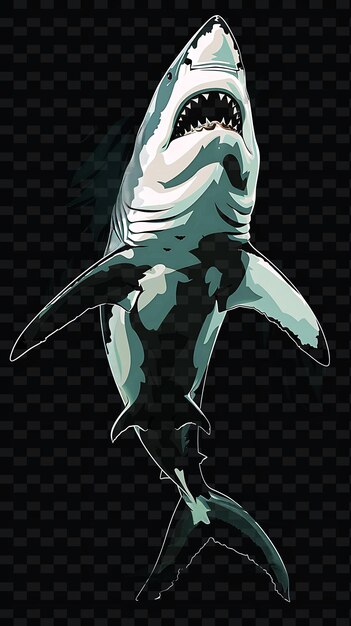 a cartoon of a shark with a shark on his back