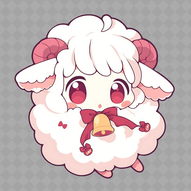 PSD a cartoon of a sheep with a piece of cheese on it