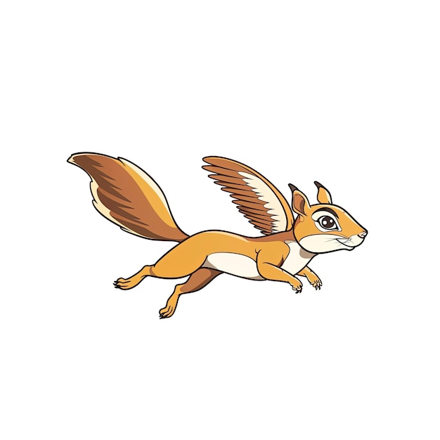 A Cartoon Squirrel Flying Cartoon Illustration