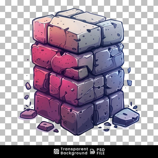 Cartoon Stack of Crumbling Stones png