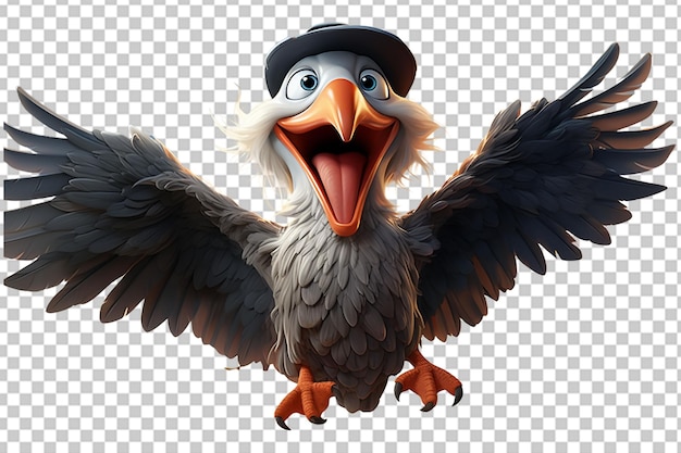 Cartoon stork postman High quality Realistic image