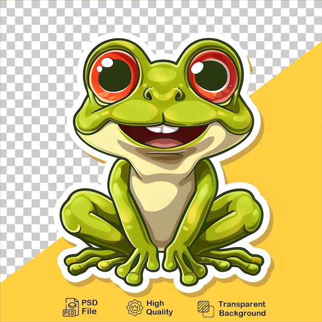 Cartoon Style Frog Sticker with Bright Colors