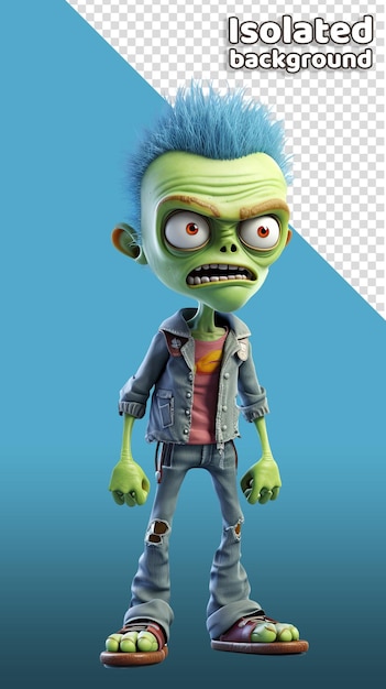 Cartoon style zombie animated character