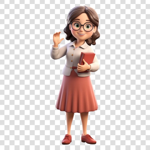 Cartoon teacher holding book