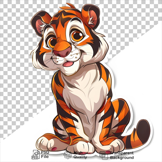 Cartoon Tiger Illustration png design Ready to Use Cute and Isolated