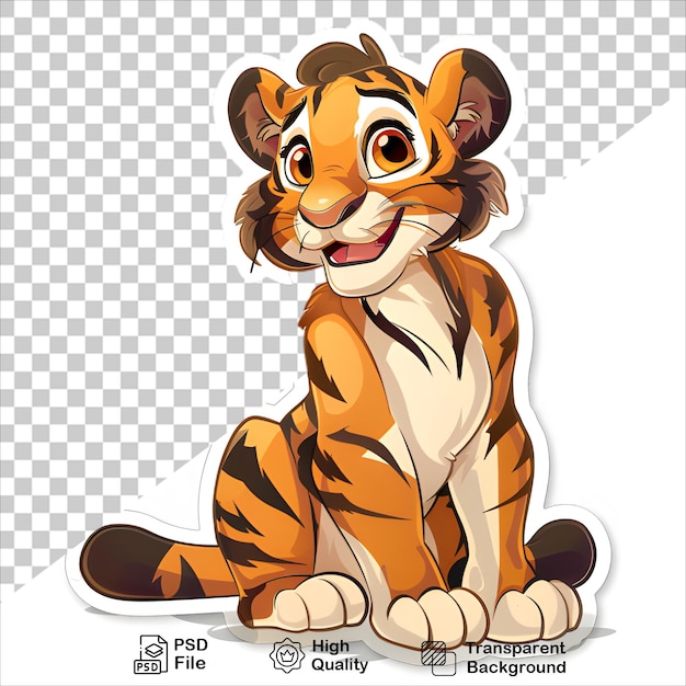 Cartoon Tiger Illustration Ready to Use Cute and Isolated