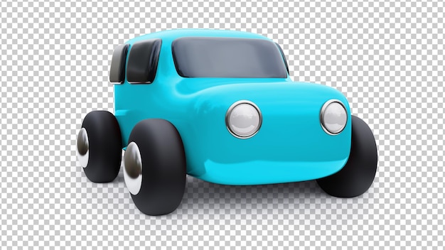 Cartoon toy car  3d illustration