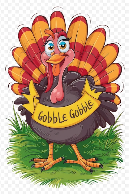 a cartoon of a turkey with the word thanksgiving on it