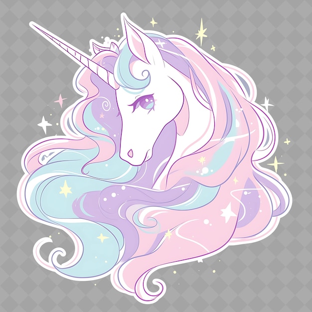 a cartoon of a unicorn with a pink and blue mane and the words unicorn