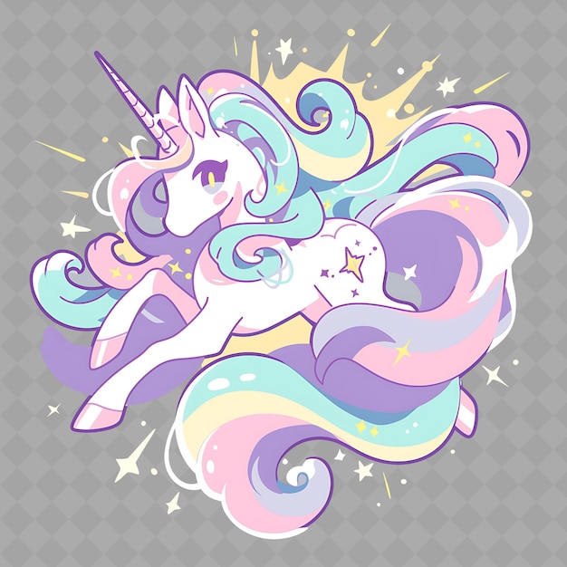 a cartoon of a unicorn with a star on its head and the words unicorn on the bottom