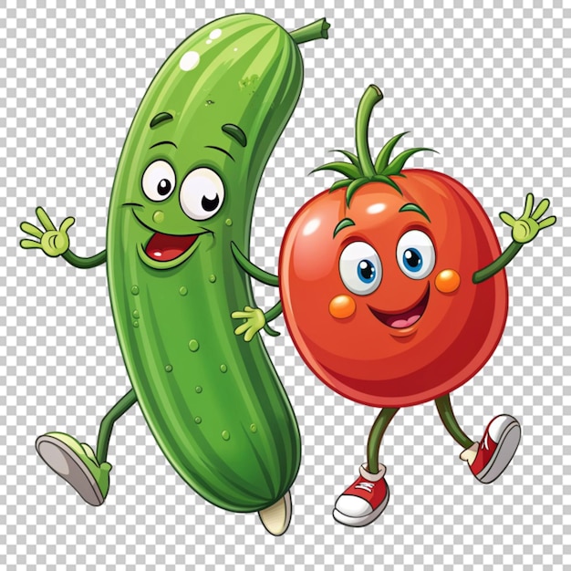 PSD cartoon vegetables talking to each other