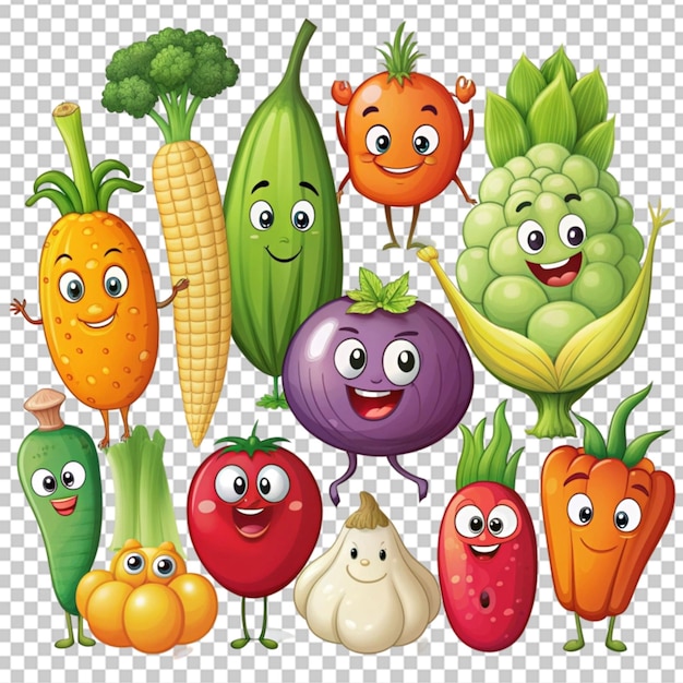 PSD cartoon vegetables