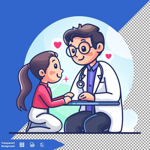 a cartoon of a woman and a man with a stethoscope on their chest