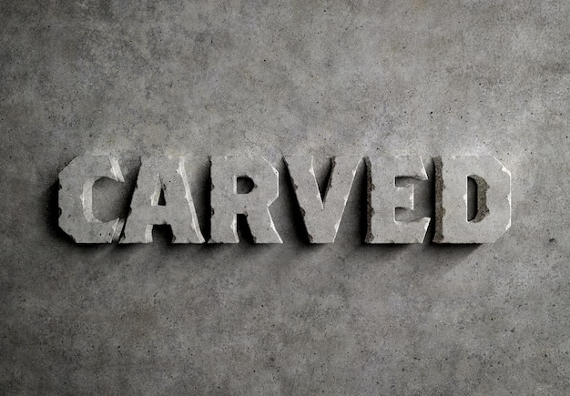 Carved stone text effect Mockup