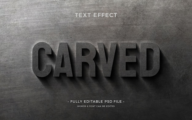 Carved text effect design