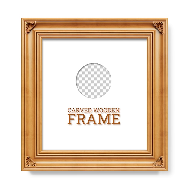 carved wooden frame mockup