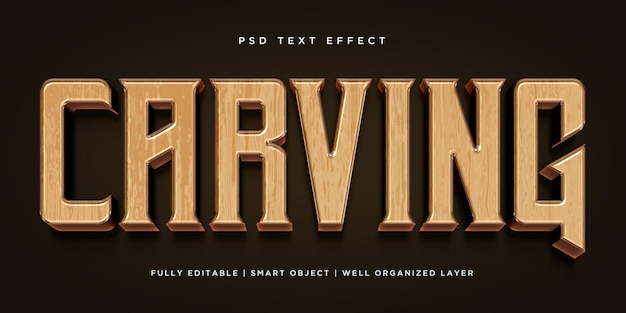 Carving 3d style text effect