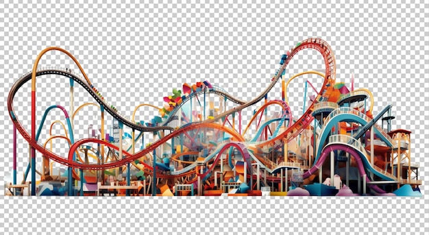 Cascading Coaster Carnival on white background