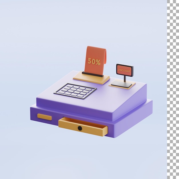 Cash Machine And Coupon Discount 3d Illustration