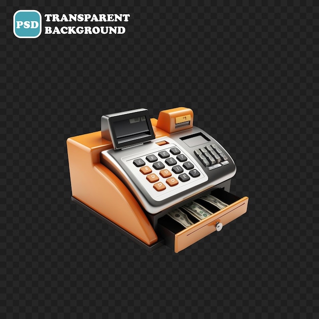 PSD cash register isolated 3d render illustration