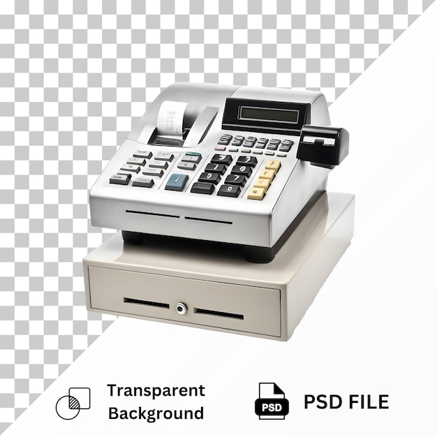 PSD cash register isolated on transparent background