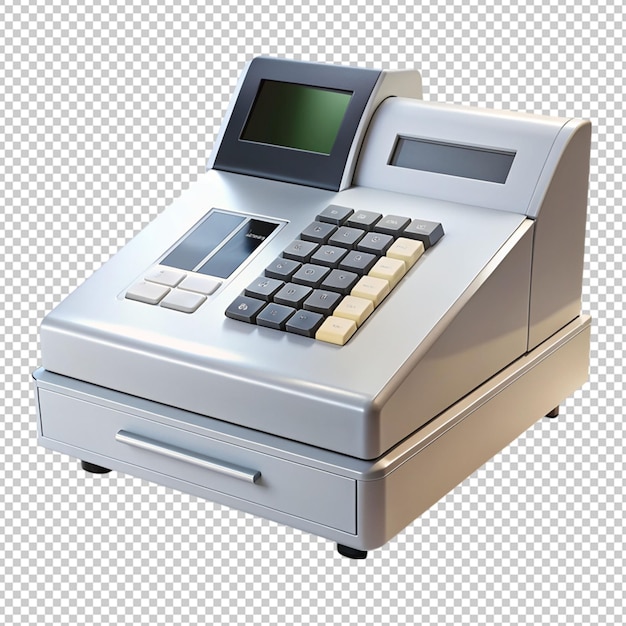 PSD cash register on transparent background